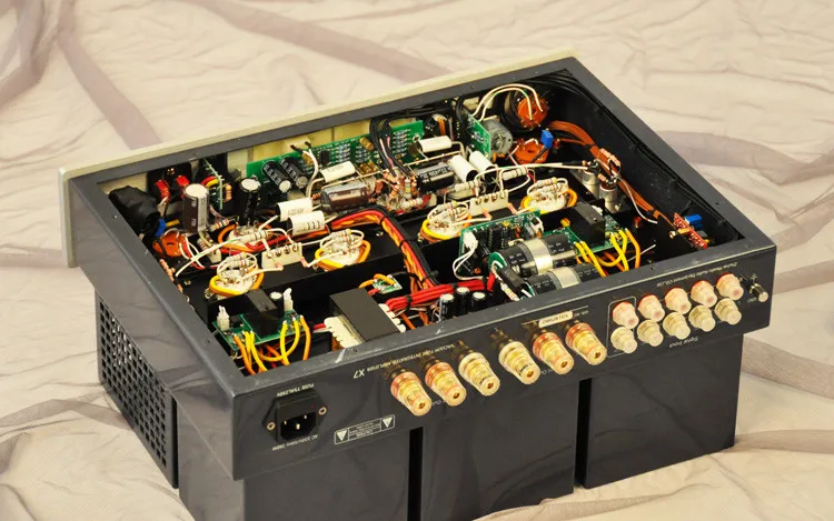  Q-019 MUZISHARE X7 интегрированный ламповый усилитель KT88x4 AB1 двухтактный 25 ~ 45 Вт защитный чехол для мобильного телефона U L переключатель 110V/220V мм