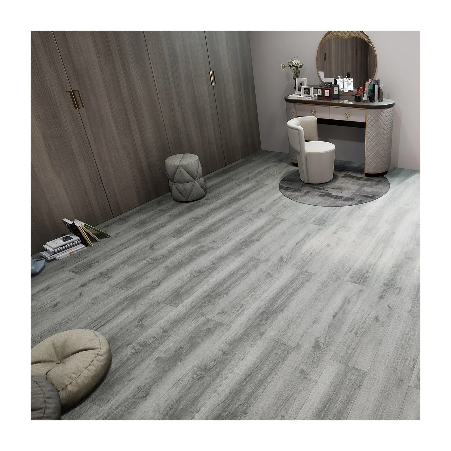 
Free Sample Cheap Grey Porcelain Tiles Parquet Vinyl Fake Wood Click Flooring for Gym 