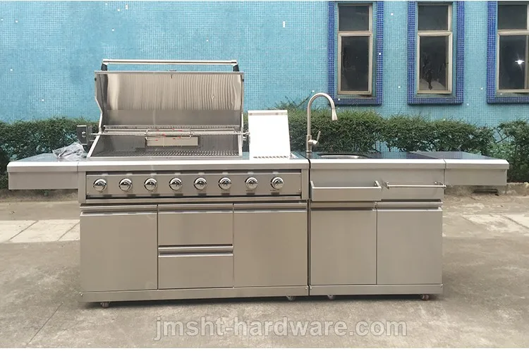 custom bbq commercial stainless steel gas grill for sale double sided modern outdoor kitchen