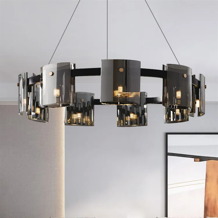 Black Gold Led Pendant Light Nordic Design Modern Luminous Lamp Lighting