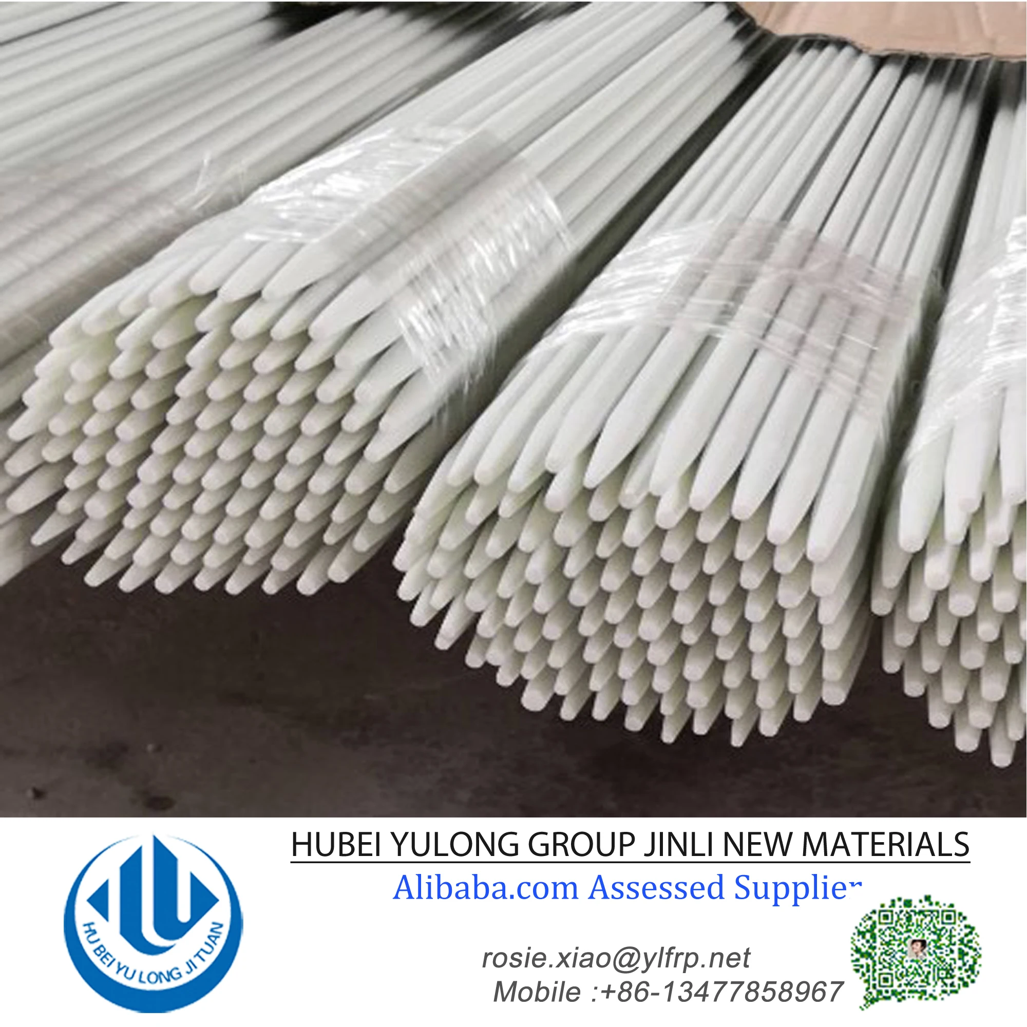 white Fiber glass Insulated fiberglass rod plant stake for varied uses