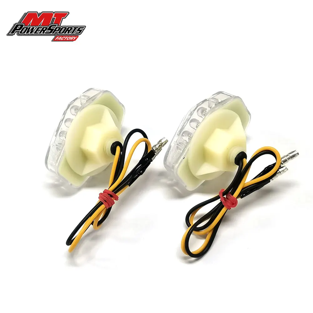 For Suzuki GSX-R600 GSX-S750 SV650 DRZ400 LTZ400 Motorcycle LED Flush Mount Turn Signals Flashing Lights Indicator