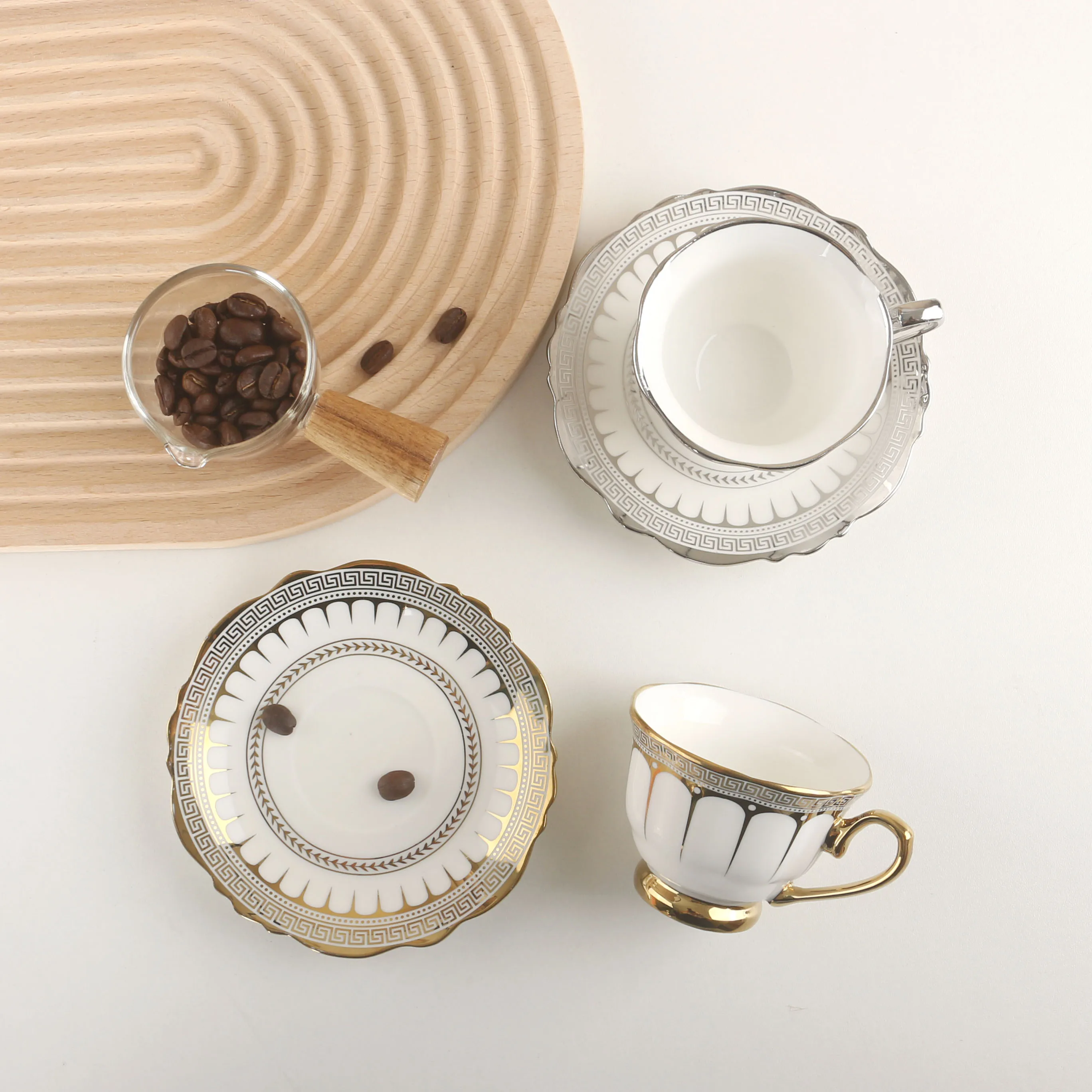 Custom Ceramic luxury cups coffee set Porcelain espresso cup set   coffee cup set coffee