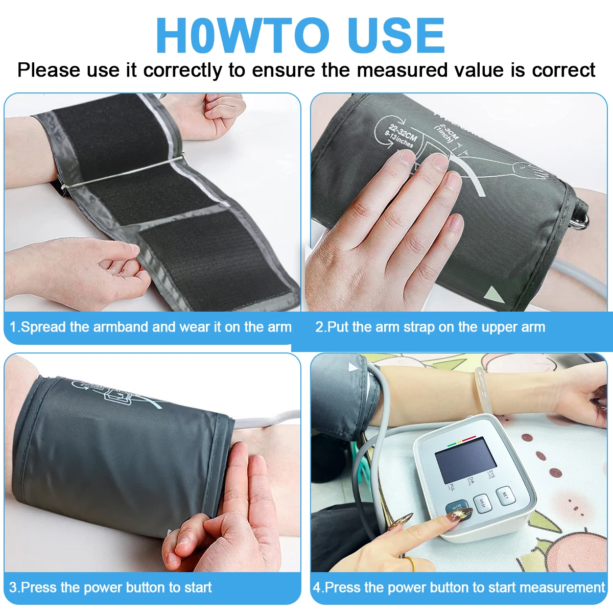 BP Machine Digital Sphygmomanometer High Accuracy Digital Automatic Smart Sphygmomanometer Upper Arm Blood Pressure Monitor
