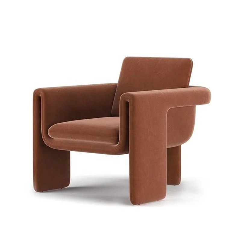 Light Luxury Velvet Leisure Chair New Design Relax Living Room Chair Soft Backrest Lounge Chair