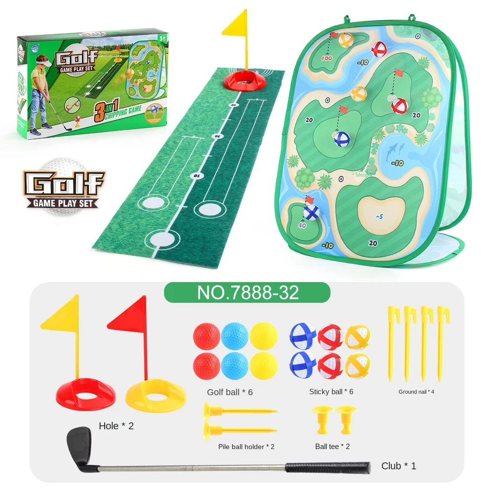 Outdoor Sports Toy Manufacturers Supply Three-in-One Sticky Ball Golf Target Throwing Game Suit Made of Durable Plastic