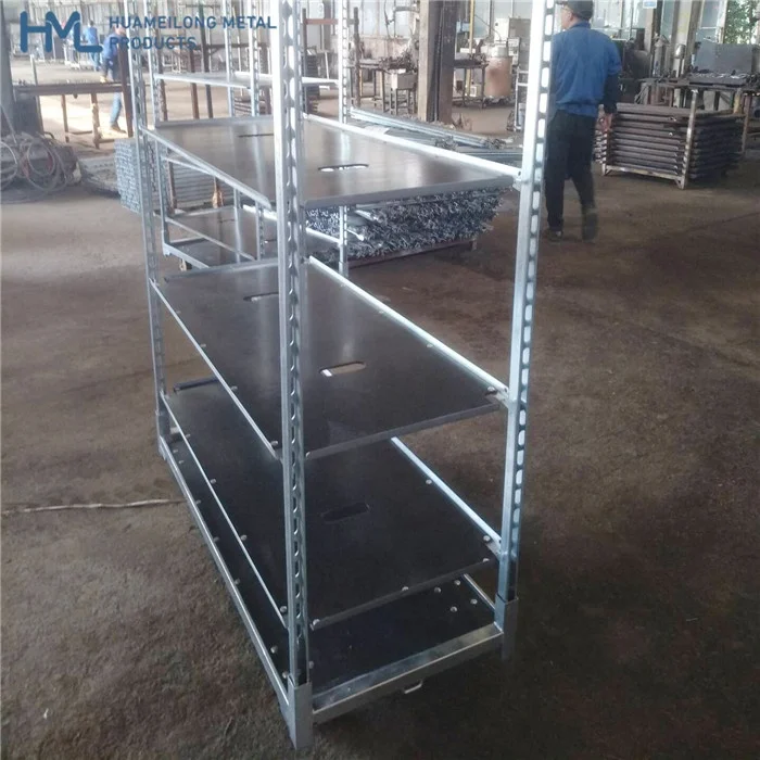 Galvanized metal horticultural nursery plant transport steel cc danish trolleys for sale