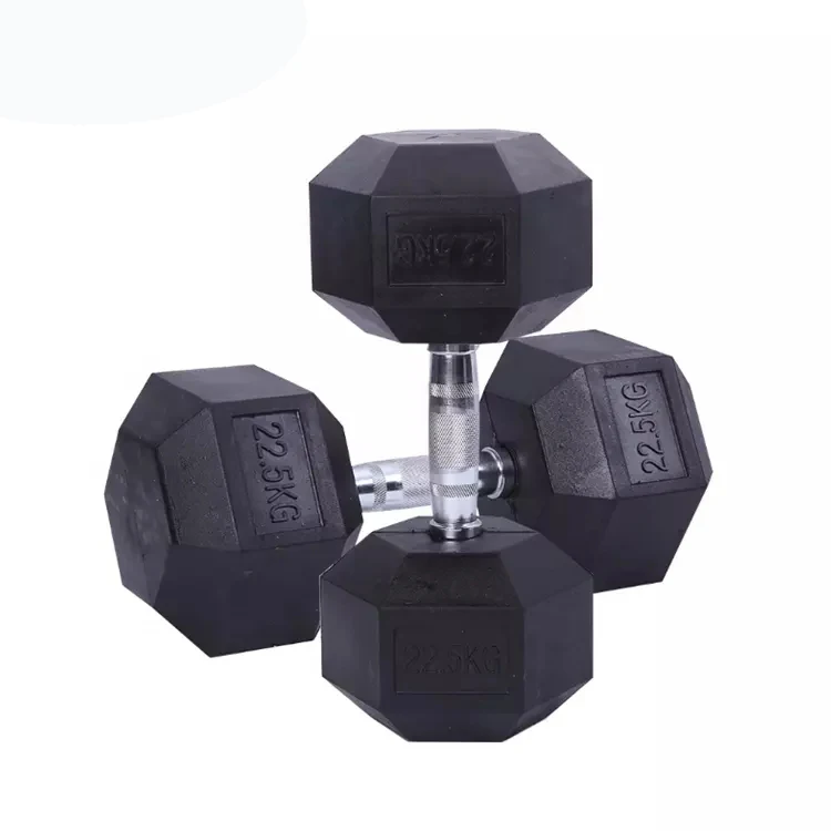 Factory Supply Gym Equipment Weight Lifting Hex Rubber Dumbbells Fitness Equipment with Low Price for Sale