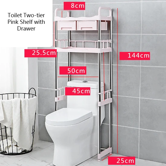 Bathroom Washing Machine Bathroom Shelf Toilet Restroom Floor Toilet Rack Punch Free Washbasin Storage Shelf