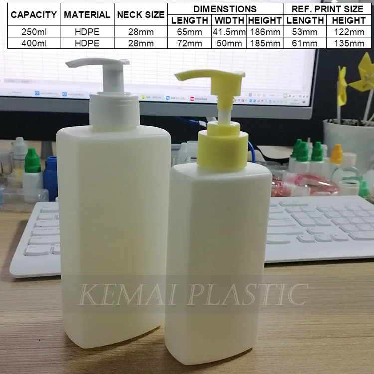 Пластиковая бутылка для шампуня 250 мл 400 Прямая поставка с пластиковой фабрики 1993 года