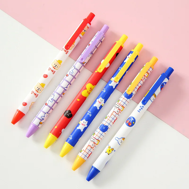 0.5mm Creative Cartoon wholesale cute custom gel pen black retractable Ink gel pen Student Exam Pen Kawaii Stationery