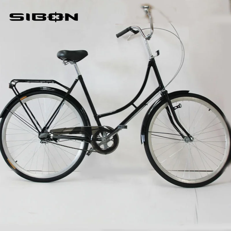 
SIBON B0250106 28 inch black nexus 3 speed city bike vintage men bike with rear carier LED light pump 