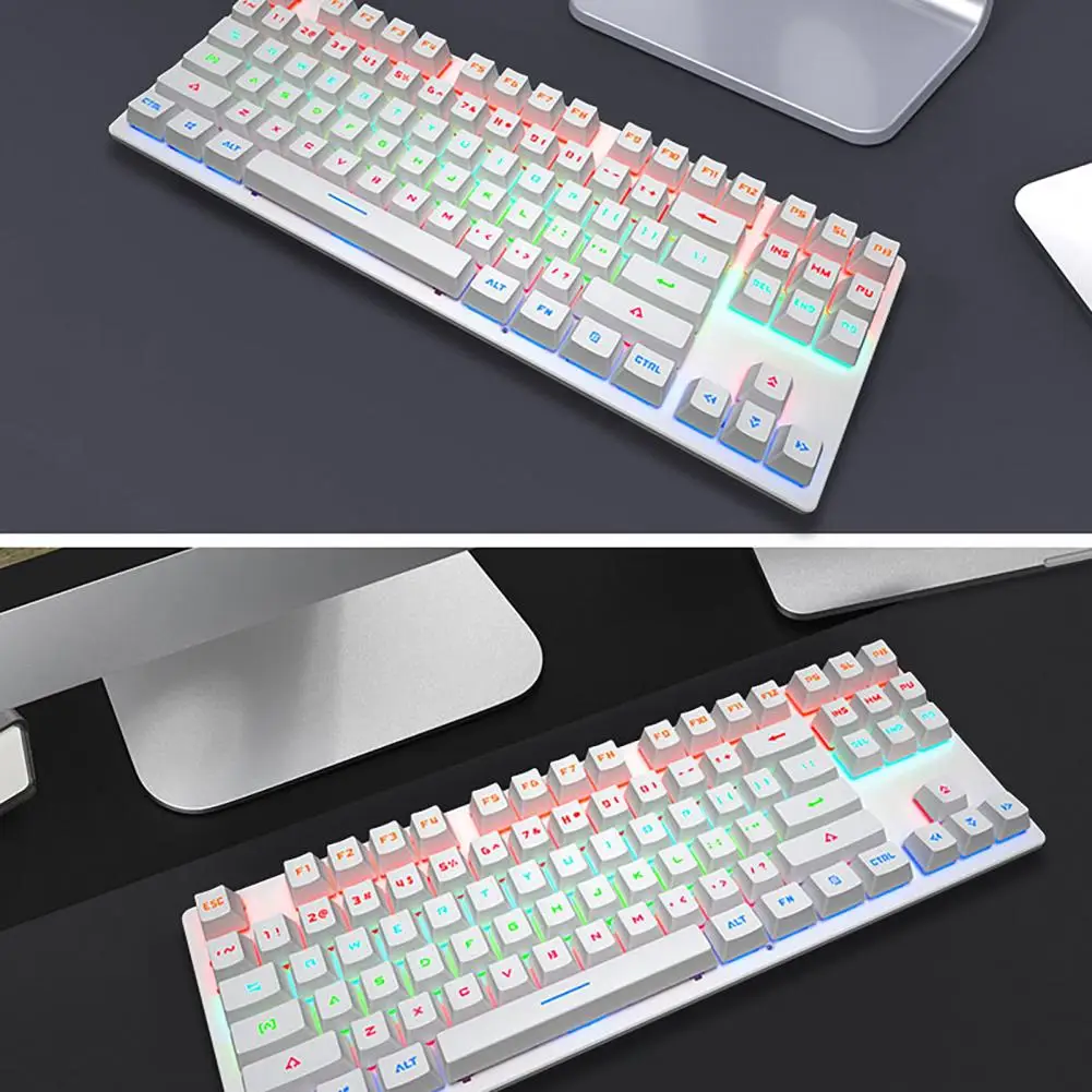 Hot Sell Sensitive Computer Desks Non-delayed Ergonomic 87 Keys USB Wired Gaming Mechanical Keyboard for Office