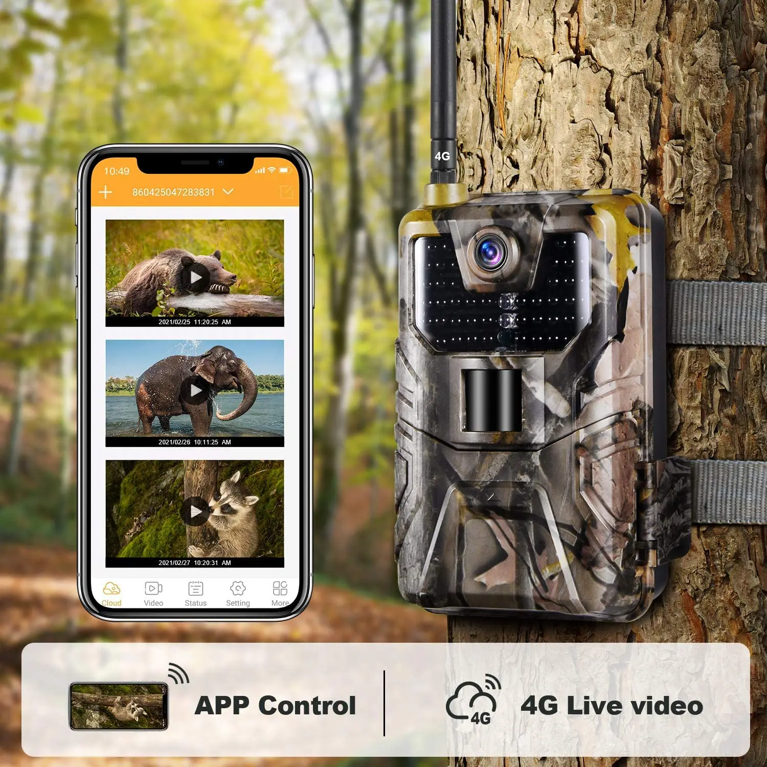 SuntekCam hot mms hunting trail camera 4g waterproof wild camera 2K 30MP with free cloud live streaming HC-900Plus-Li