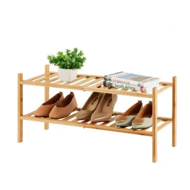 3 Tier  Shoe Rack display Shelf Free Standing Wood Shelf Organizer Bamboo Shoe Rack for Living Room,Bed Room, Entryway