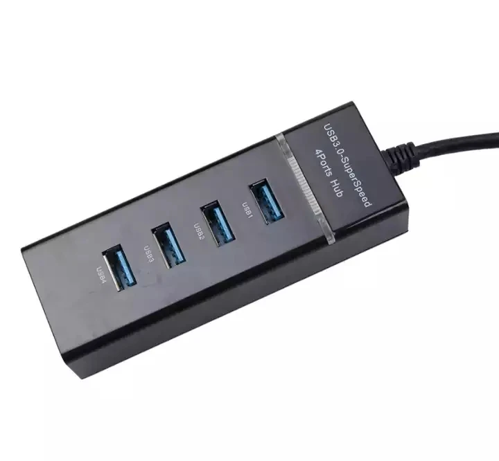 Прямая продажа с фабрики USB3.0 hub Высокоскоростной 4-портовый USB2.0 док-станция USB концентратор со светодиодной подсветкой из 30 см кабель для настольных