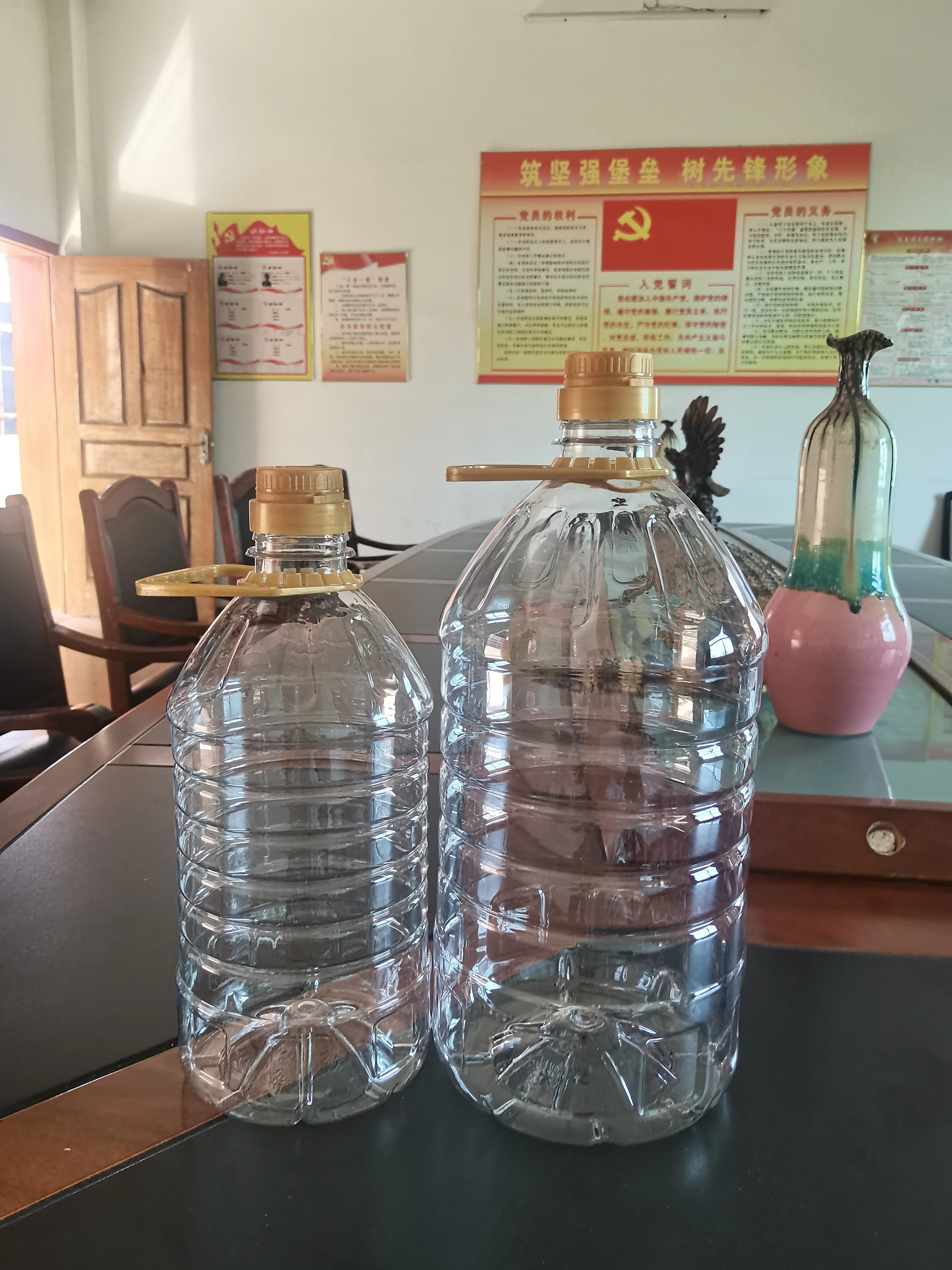 Transparent empty 1 litre 2.5litre 5litre cooking oil plastic bottles for edible oil packaging