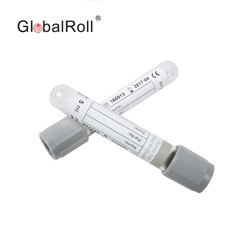 Стерильная вакуетная серая Пробирка для сбора глюкозы в