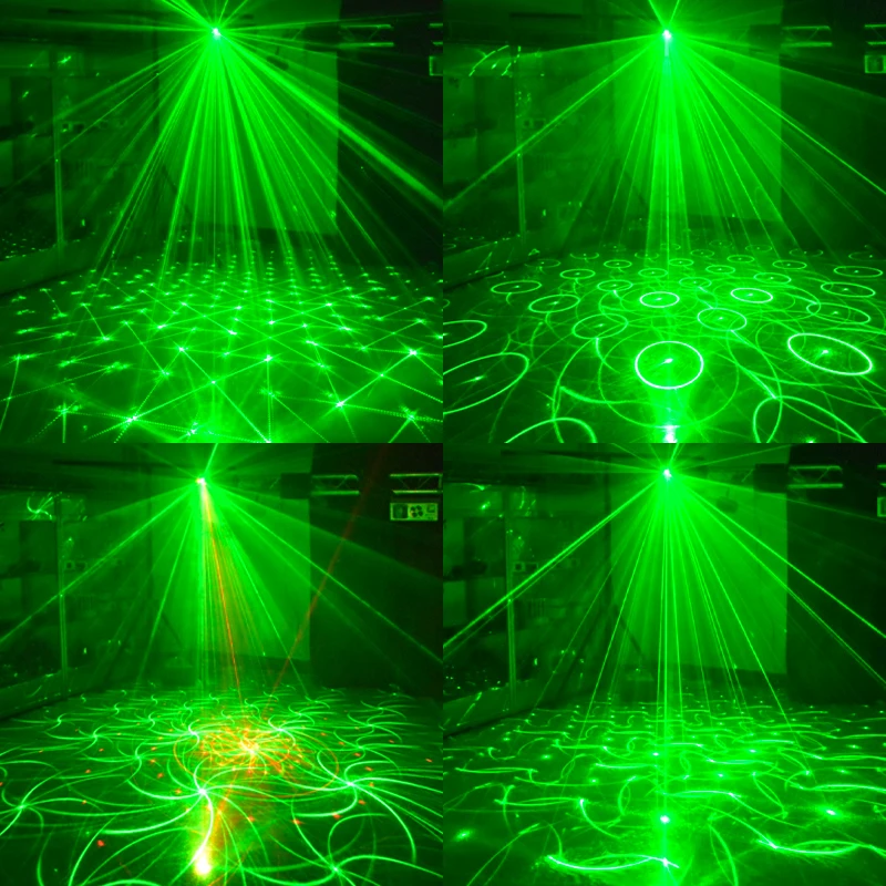 Hot selling 8 holes mini dj laser lights for sale 4 in1 rgb laser stage beam lights sound activated party light