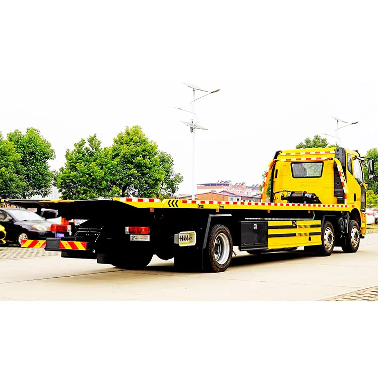 Factory Sales Faw Dongfeng 15Tons 3Axles  Flatbed Recovery Rescue Vehicle Tow Wrecker Truck
