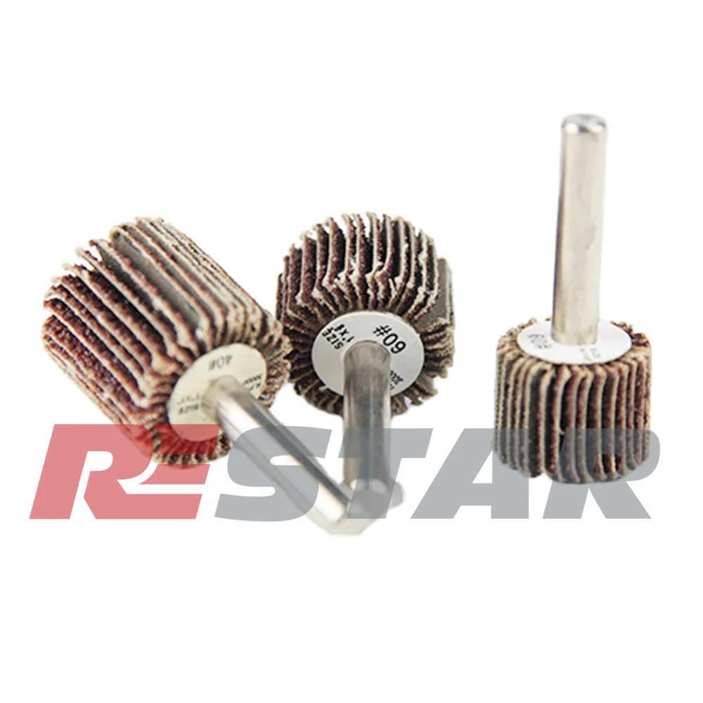 
Abrasive Cloth Flap Wheel with Mounted Steel Shank 