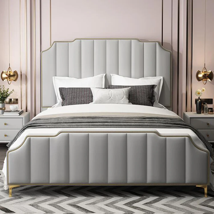 Новые новые китайские поставщики деревянных двухспальных кроватей с коробкой