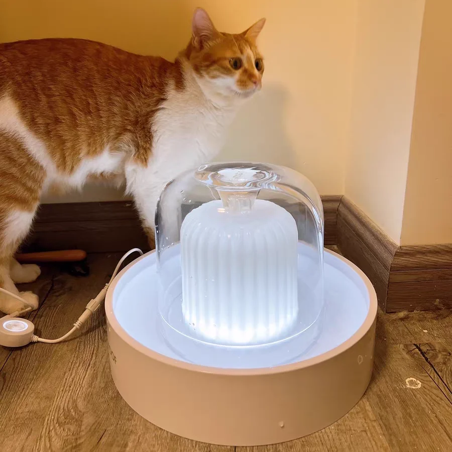 pet water fountain with adjustable light and control button auto off function pet drinking fountain dog cat pet dispenser