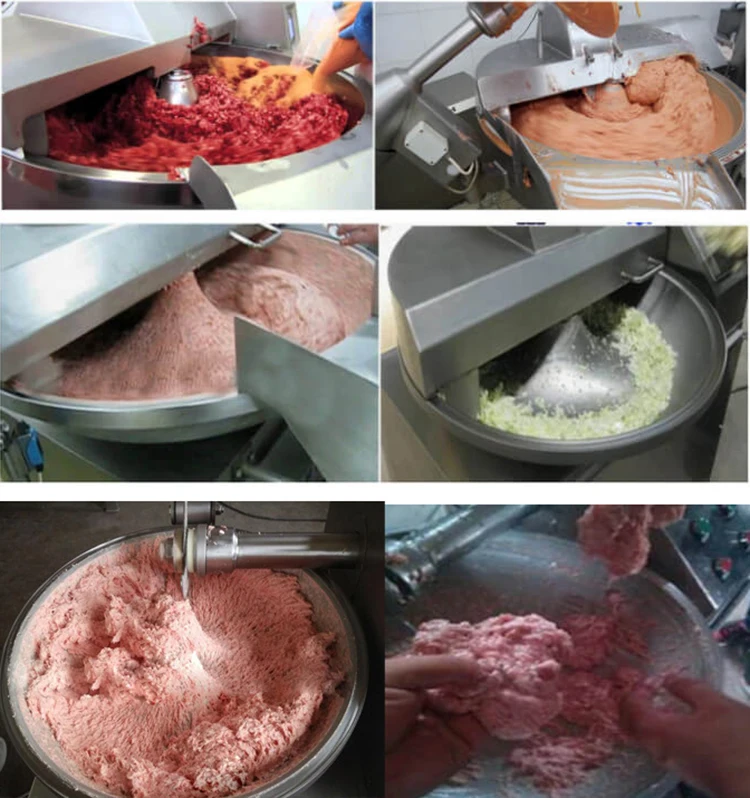 20l Stainless Steel Electric Meat Butchery Equipment Vegetable Vacuum Bowl Chop Mixer Cutter 80l Sausage Chopper Cutter Machine