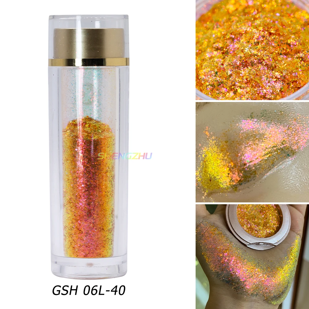 new arrival GSH01L-40 series makeup eyeshadow chameleon flake candy aurora pigment powder flake shimmer eyeshadow loose flake