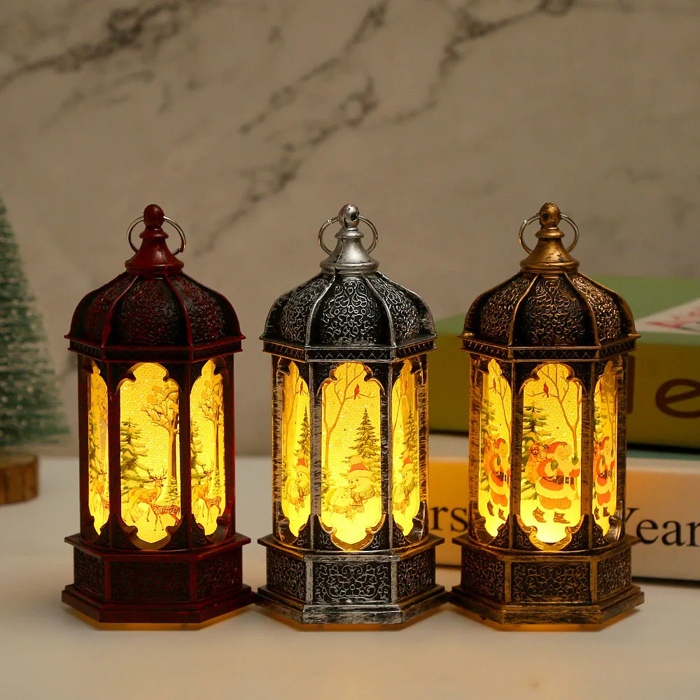 2022 Custom Crafts Decoration Ramadan Lantern Eid Mubarak Wrought Iron Wind Lamp Pendant Arabic Lantern