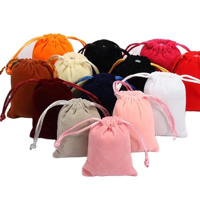 Friendly Printed Velvet Pouch Gift Pouch Eco Drawstring Gift Pouch Jewelry Bag