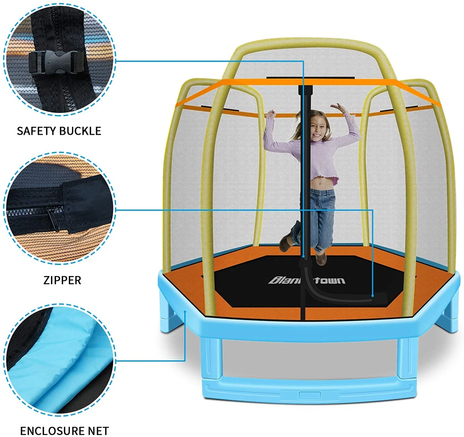 Outdoor Park Round Underground Trampoline Outdoor Safety Enclosure Net Kids Trampoline