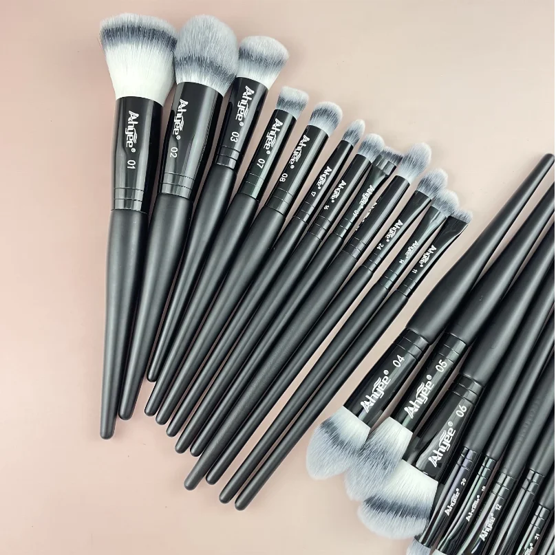 30 Makeup Brush Set Vegan Black Professional Private Label Beauty Synthetic Hair for Factory Price