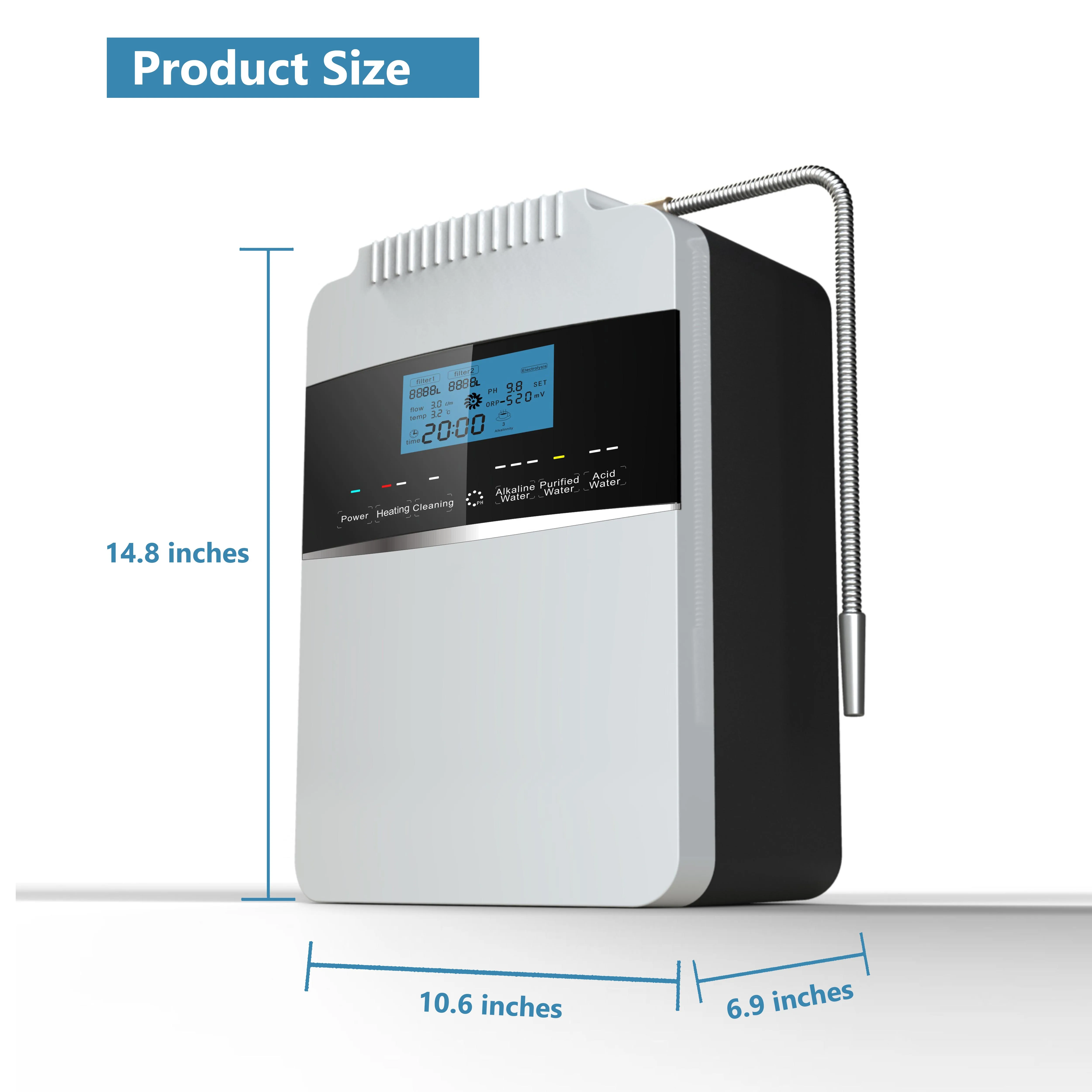 High-End 929 Commercial Industrial Titanium Hydrogen Water Generator 9-Plate Alkaline Water Ionizer Machine Water Filters