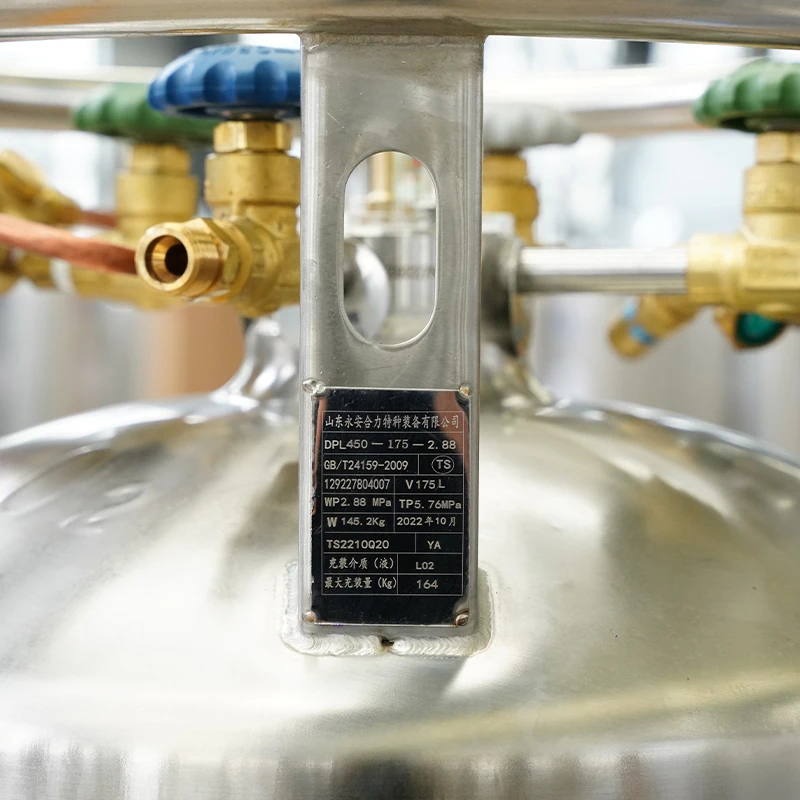 Insulated Cryogenic Liquid Oxygen Gas Dewar Cylinder Storage Tank Dewar