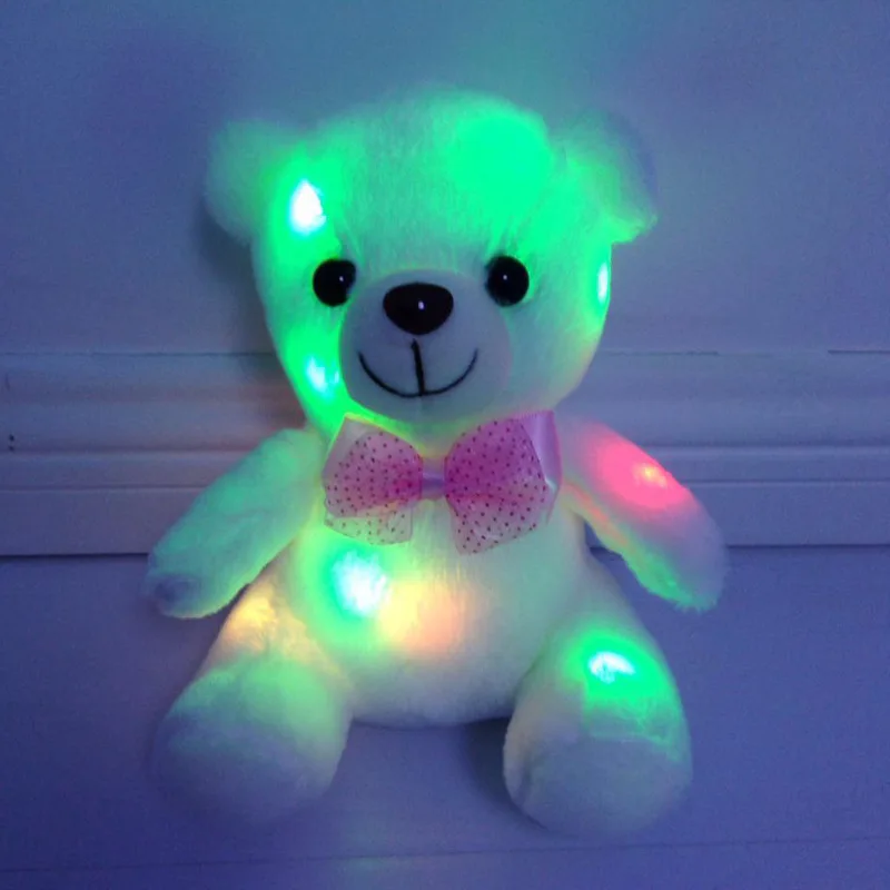 1PC 20/35cm High Quality Luminous Plush Teddy Bear Toys Animal Doll lovely bear animals Best Birthday Gift For kids Baby  HH