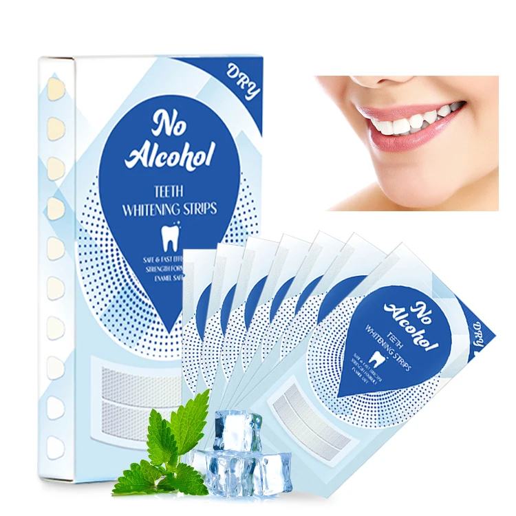 2024 Fansthink Teeth Whitening Strips With 14 Pieces Custom Logo Oral Hygiene Care Remove Stains Bleaching White Strong Sticky