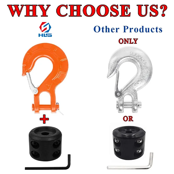 20T Off Road Towing Hook Galvanized Clevis Slip Hook G70 Forged Steel Towing Winch Hook with Rubber Stopper