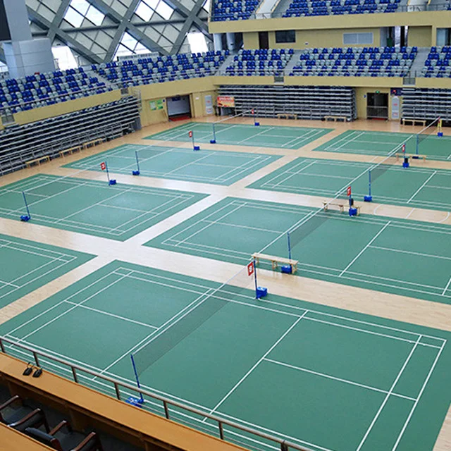 Factory price professional badminton sport composite waterproof non slip mat pvc vinyl flooring