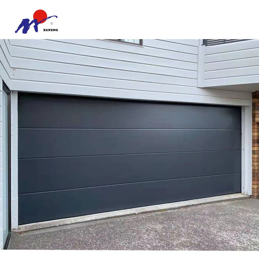 Large Double Car Sectional Steel Automatic Garage Security Door Wood Garage
