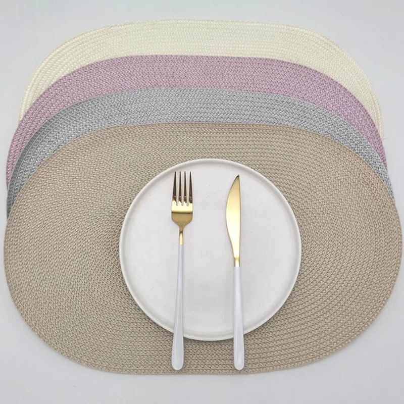 
Hot Sales Oval European And American Popular Woven Placemats Waterproof Durable 