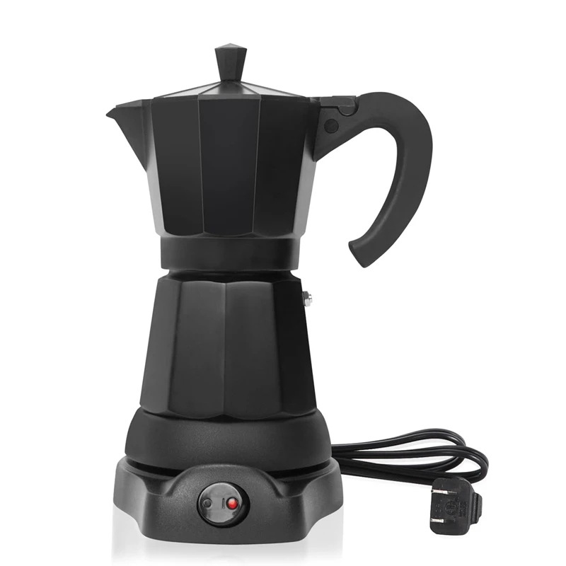 300ml Portable Cafeteras Modernas 6 Cup Espresso Maker Machine Electric Coffee Maker Moka Pot with Detachable Base
