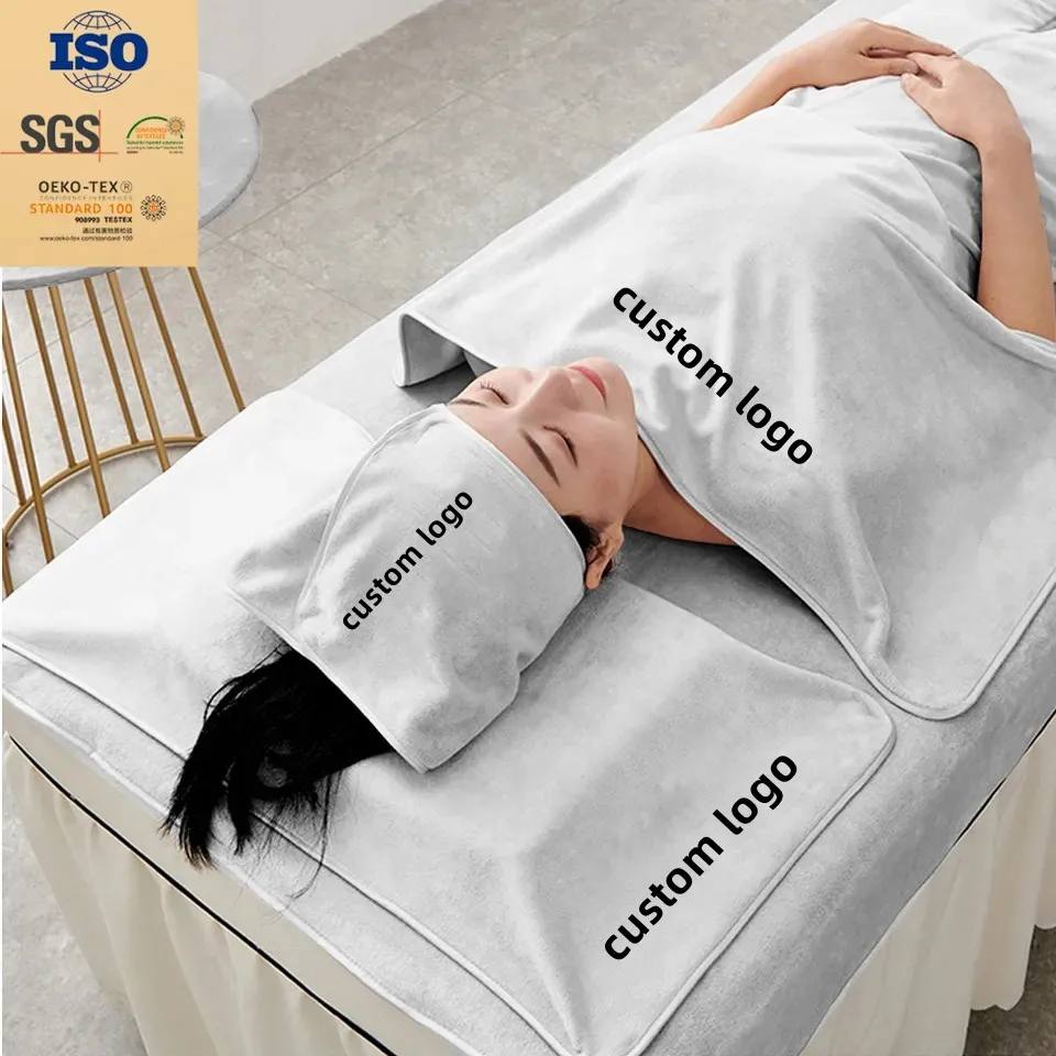 Wholesale Super Absorbent Salon towel sets Body Wrap Hair Turban Grey Microfiber Beauty Salon Spa Beauty Towels Sets