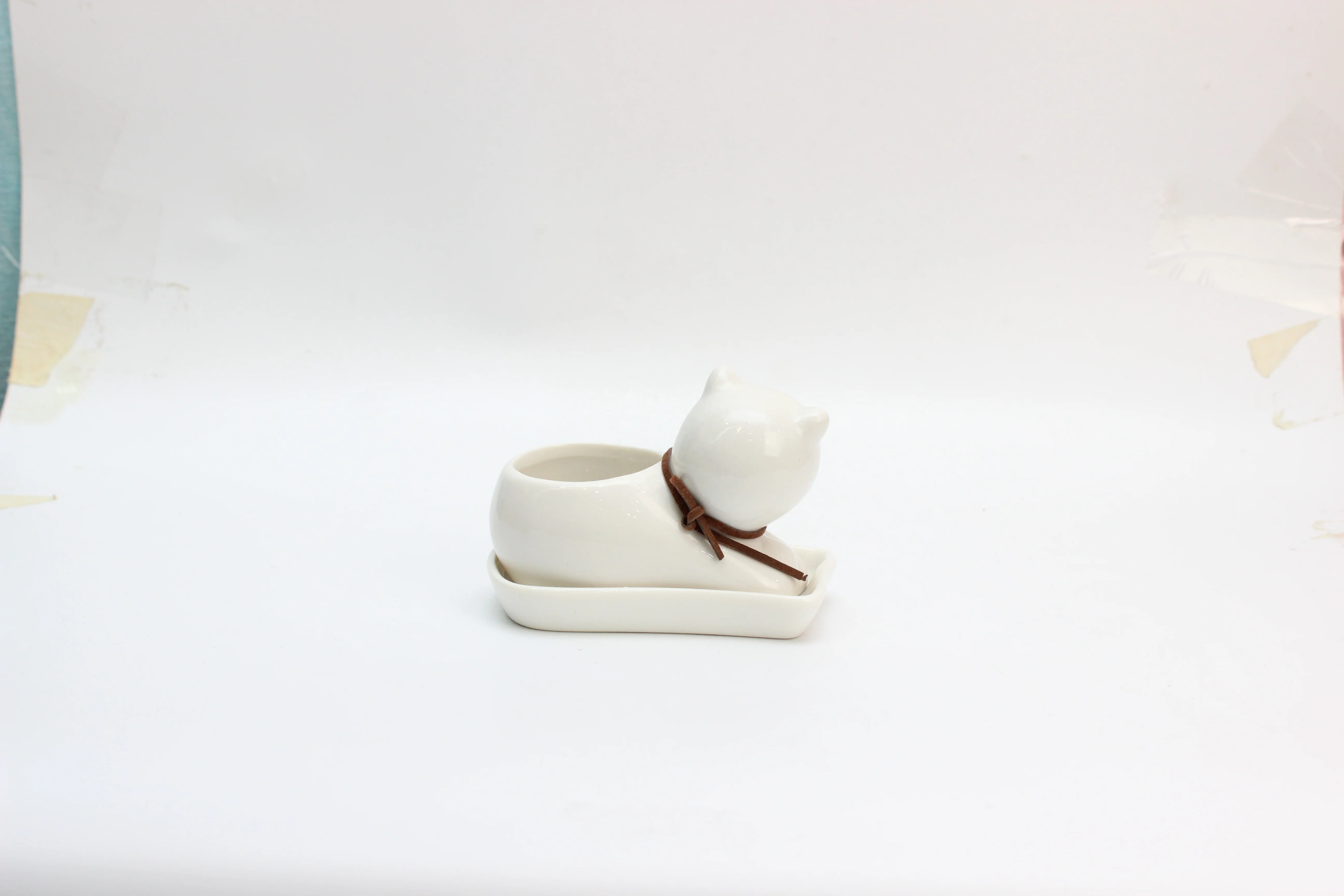 Cute Succulent Planter Animal Shaped Flower Pot Decor for Home Office Desk (Cat)