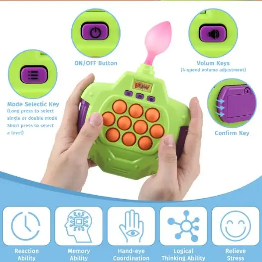 Quick Push Bubble Competitive Game Console Series with Balloon Portable Push Button Balloon Blowing Game Machine