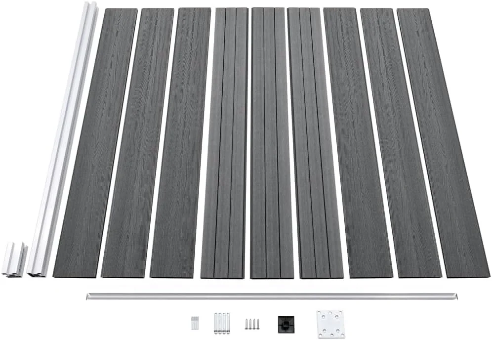 Wood Plastic Composite Boards Panel for houses courtyard wpc fencing panel Pergola Patio Balcony Waterproof  Garden fence