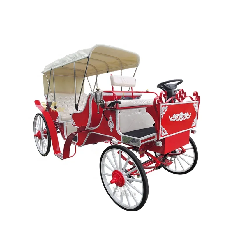 Wholesale Factory Price Royal Carriages Cinderella Horseless Electric Horse Princess Sightseeing Carriage Wagon