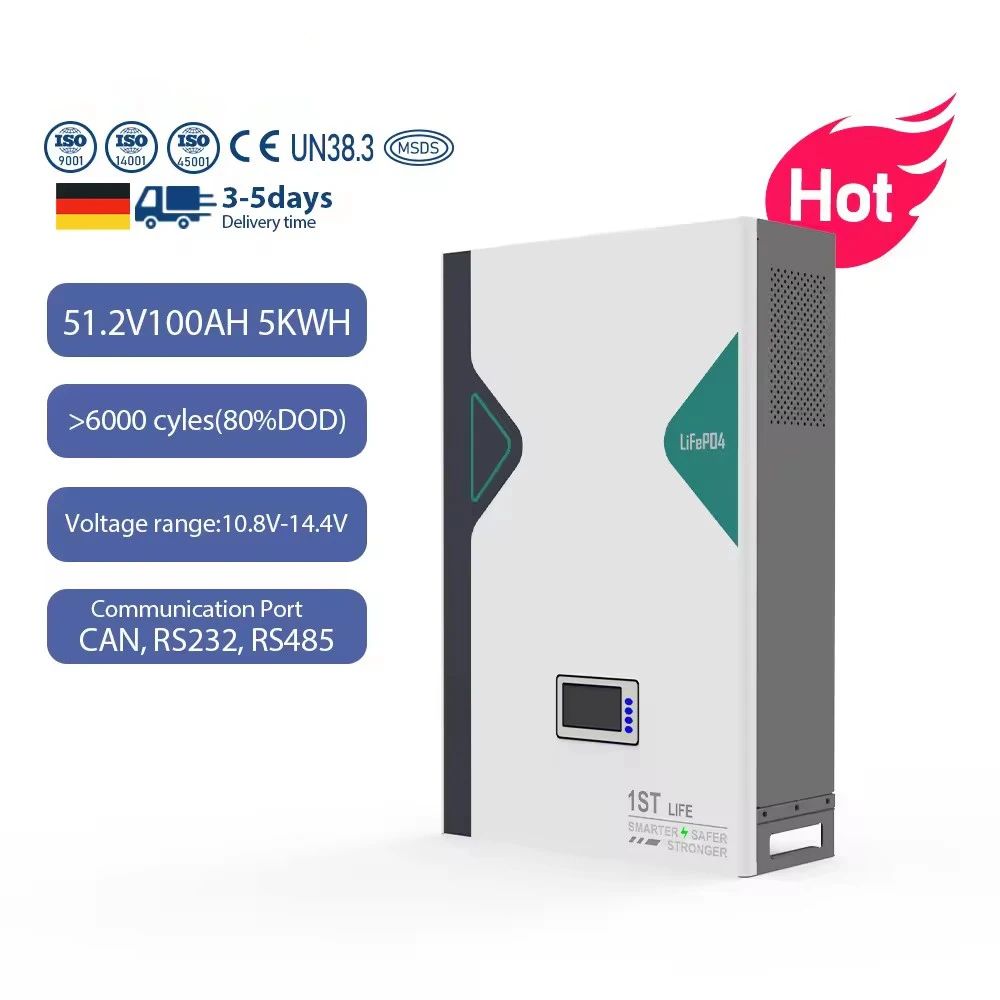 Домашняя солнечная система перезаряжаемая 51 2 В 100 Ах 5kwh литиевая батарея глубокий цикл с защитой от BMS