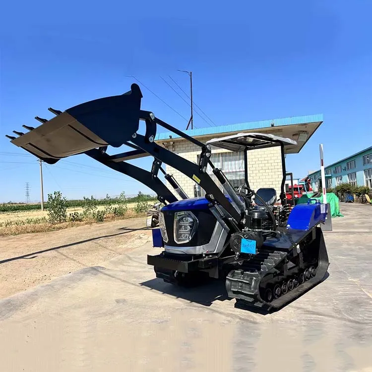 China Factory Outlet Agricultural Mini Rubber Crawler Tractor 90hp 100hp Diesel Engine Rotary Tiller With Seeder