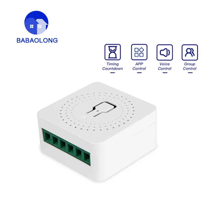 Babaolong 16A Мини Смарт Wi-Fi для переключателя «сделай сам» поддерживает связь с 2-мя способ автоматизации управления Tuya Alexa умный переключатель